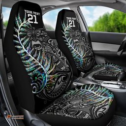 Custom New Zealand Rugby Car Seat Cover NZ Black Fern Champions History With Papua Shell
