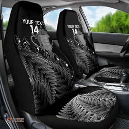 Custom New Zealand Silver Fern Rugby Car Seat Cover All Black Go Champions With Trophy Proud