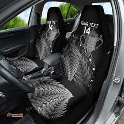 Custom New Zealand Silver Fern Rugby Car Seat Cover All Black Go Champions With Trophy Proud