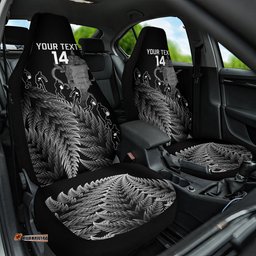 Custom New Zealand Silver Fern Rugby Car Seat Cover All Black Go Champions With Trophy Proud