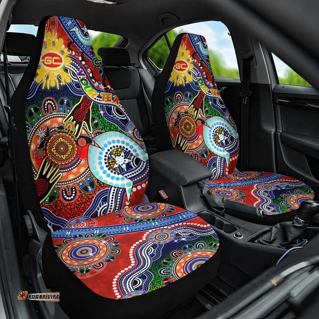 Custom NAIDOC Week 2024 Gold Coast Suns Car Seat Cover Australia Aboriginal Dot Painting