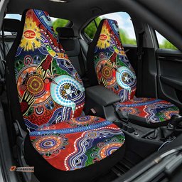Custom NAIDOC Week 2024 Gold Coast Suns Car Seat Cover Australia Aboriginal Dot Painting
