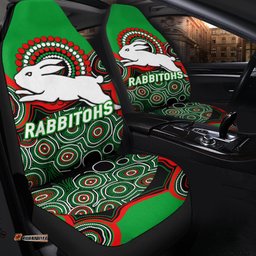 Rabbitohs Rugby Aboriginal Art Car Seat Covers 04