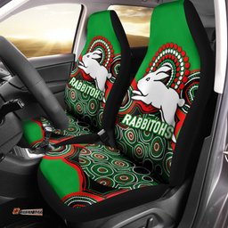 Rabbitohs Rugby Aboriginal Art Car Seat Covers 04