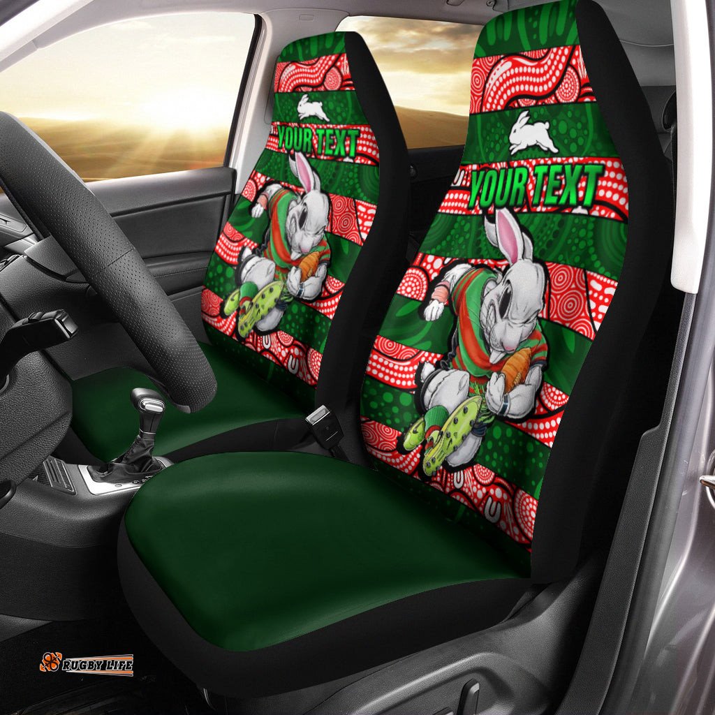 Custom Personalised Rabbitohs Rugby The Bunnies Aboriginal Car Seat Covers