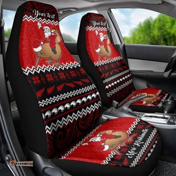 Personalised New Zealand Christmas Car Seat Cover Kiwi Santa Claus Maori Meri Kirihimete