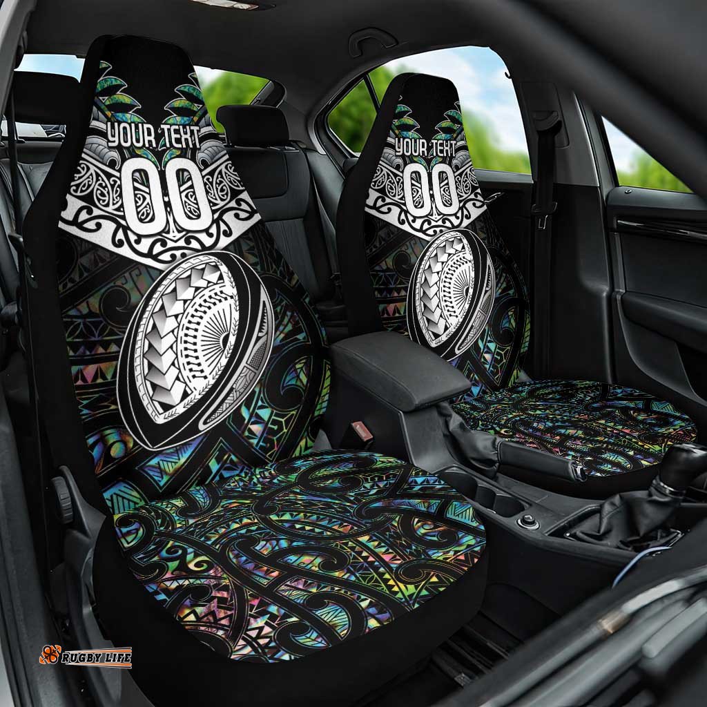 Custom New Zealand Car Seat Cover Maori Rugby Tattoo Papua Shell