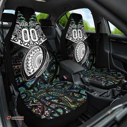 Custom New Zealand Car Seat Cover Maori Rugby Tattoo Papua Shell