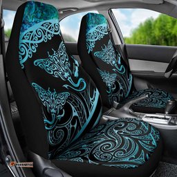 New Zealand Stingray Car Seat Cover Aotearoa Whai With Maori Paua Shell