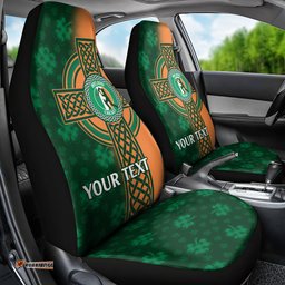 Custom Ireland Cricket Car Seat Cover 2025 Celtic Shamrock Go Champions
