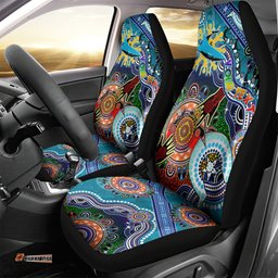 Personalised Sharks NAIDOC Week 2024 Car Seat Cover Australia Aboriginal Dot Painting