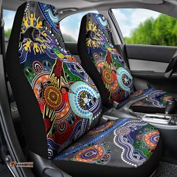 Personalised Panthers NAIDOC Week 2024 Car Seat Cover Australia Aboriginal Dot Painting