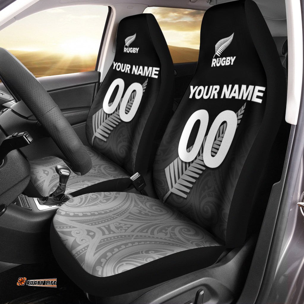 Custom Personalised New Zealand Rugby Car Seat Covers Maori Tribal