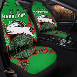 Rabbitohs Rugby Aboriginal Art Car Seat Covers 03