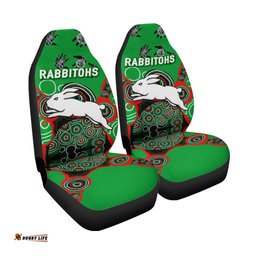 Rabbitohs Rugby Aboriginal Art Car Seat Covers 03