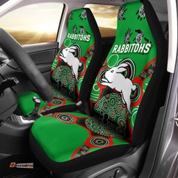Rabbitohs Rugby Aboriginal Art Car Seat Covers 03