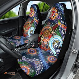 Personalised Roosters NAIDOC Week 2024 Car Seat Cover Australia Aboriginal Dot Painting