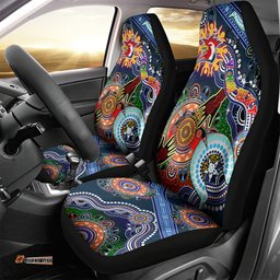 Personalised Roosters NAIDOC Week 2024 Car Seat Cover Australia Aboriginal Dot Painting