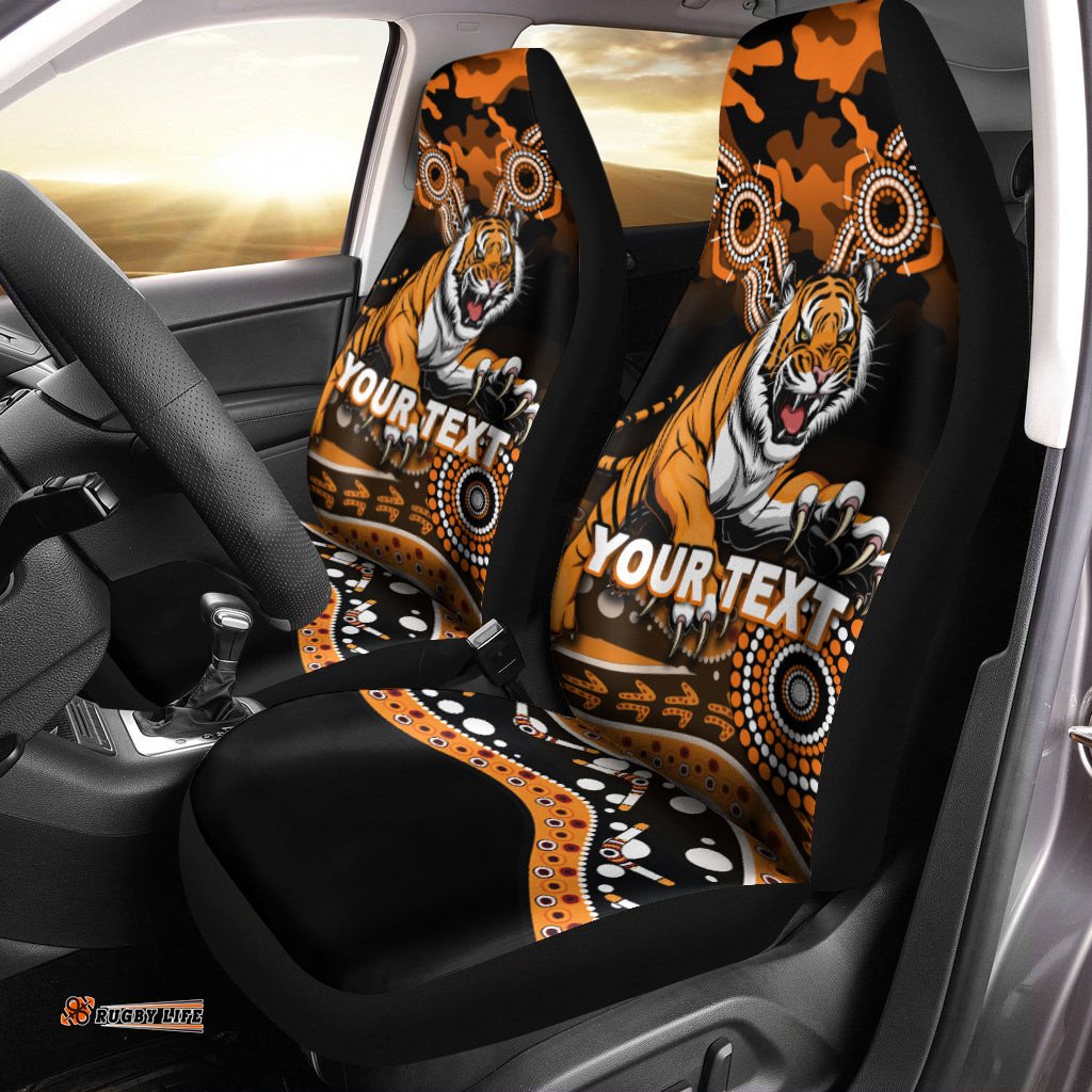 Custom Personalised Tigers Rugby ANZAC Day Camouflage Indigenous Art Car Seat Covers