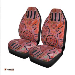 Aboriginal Car Seat Covers Indigenous Footprint Landscape