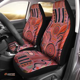 Aboriginal Car Seat Covers Indigenous Footprint Landscape