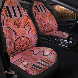Aboriginal Car Seat Covers Indigenous Footprint Landscape