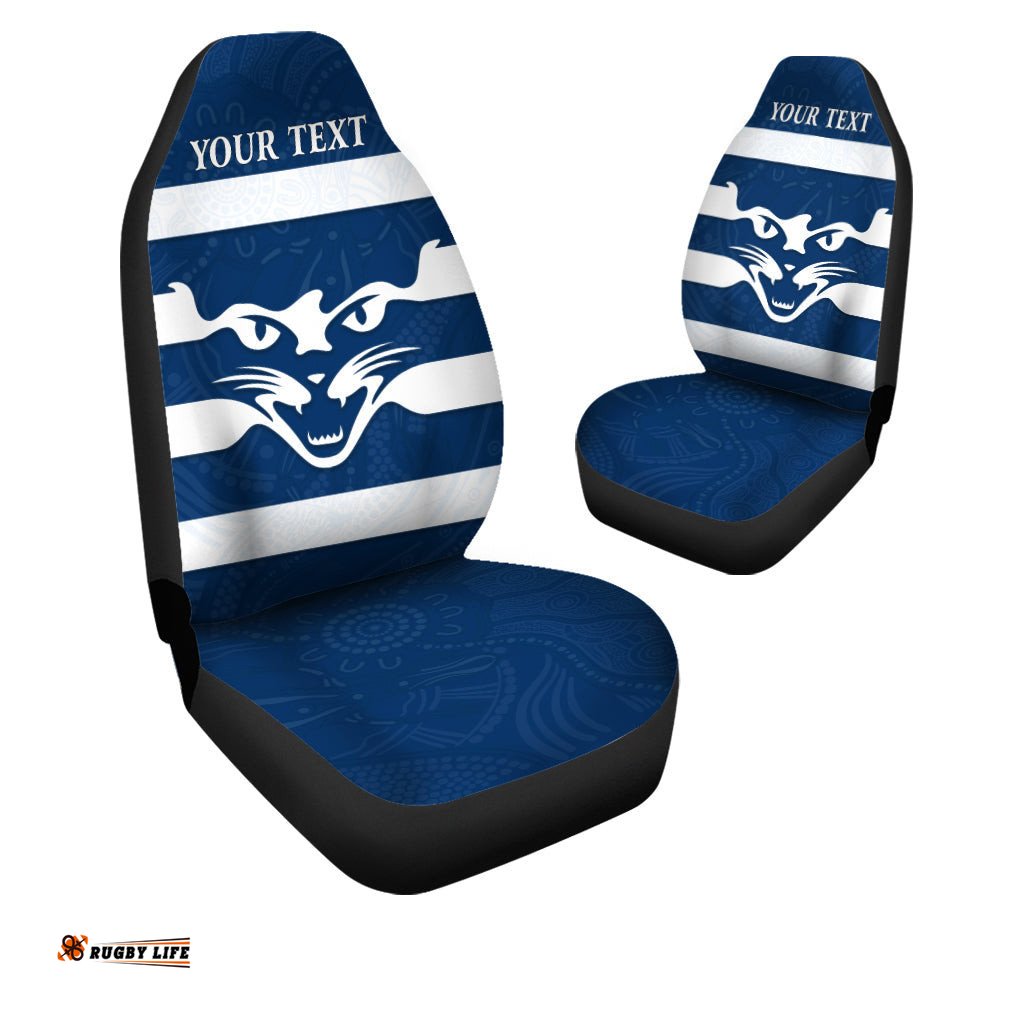 Custom Personalised Cats Energetic Car Seat Cover Indigenous