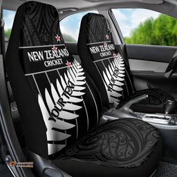 Custom New Zealand Silver Fern Cricket Car Seat Cover Aotearoa Maori Go Black Cap