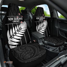 Custom New Zealand Silver Fern Cricket Car Seat Cover Aotearoa Maori Go Black Cap