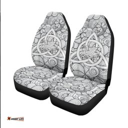 Celtic Wales Car Seat Cover Dragon White Wales With Triquetra Celtic Symbol