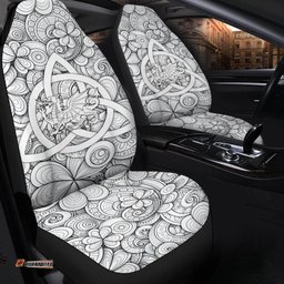 Celtic Wales Car Seat Cover Dragon White Wales With Triquetra Celtic Symbol