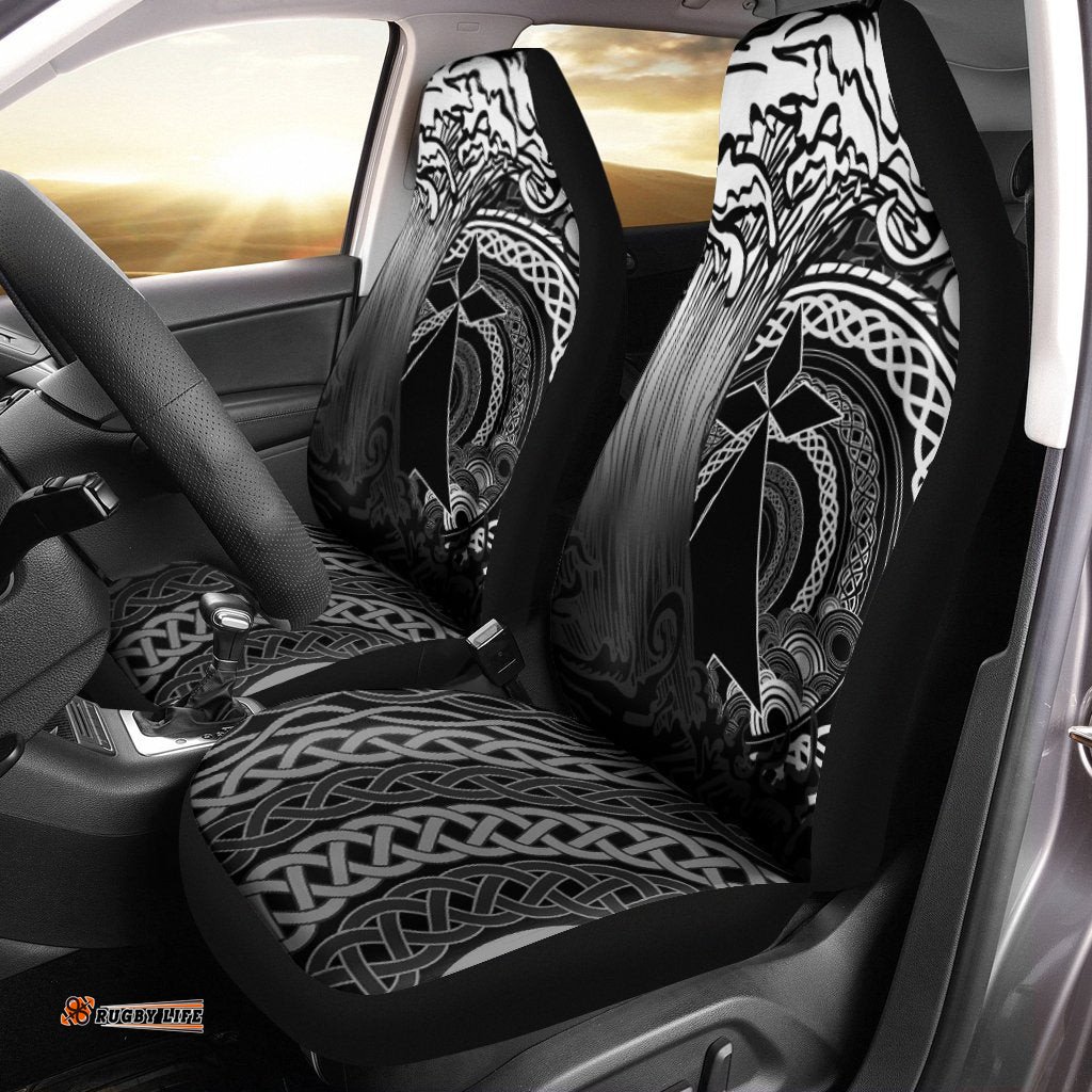 Brittany Car Seat Covers Sea Waves And Celtic Circle