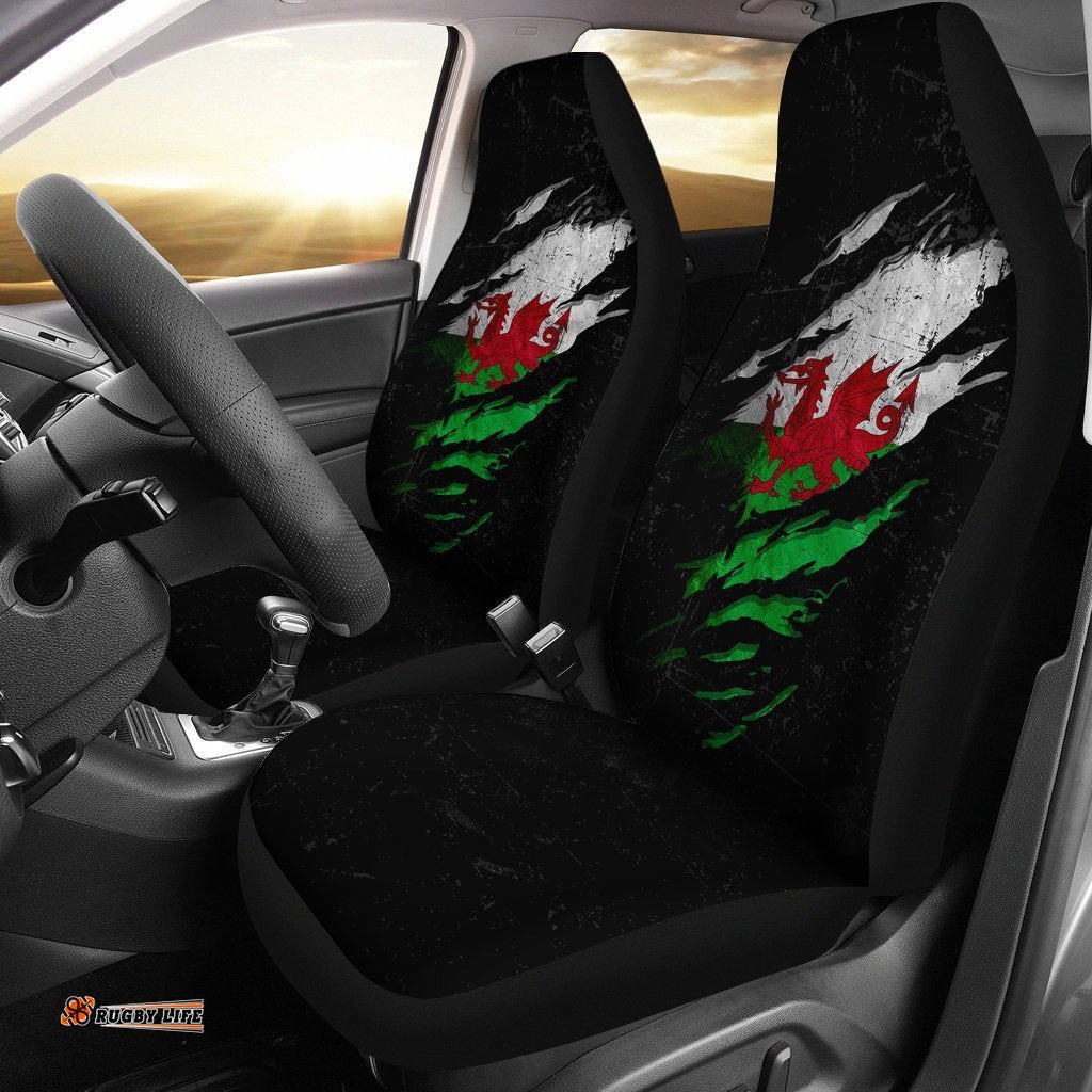 Wales In Me Car Seat Covers Special Grunge Style Set Of Two