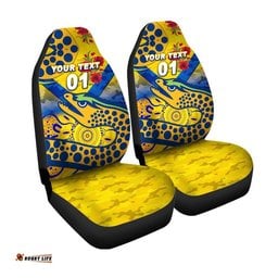 Custom Personalised Parramatta Eels ANZAC Car Seat Cover Indigenous Vibes Gold