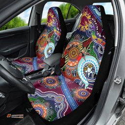 Personalised Broncos NAIDOC Week 2024 Car Seat Cover Australia Aboriginal Dot Painting