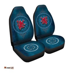 Scotland Celtic Car Seat Covers Celtic Compass With Scottish Lion