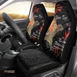 Personalised New Zealand Kea Car Seat Cover Nestor Notabilis With Harakeke Maori Pattern