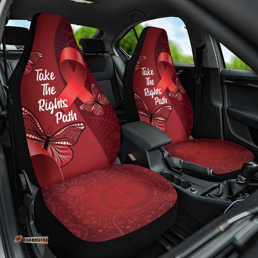 Australia AIDS Awareness Month Car Seat Cover Take The Rights Path Aboriginal Art
