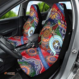 Custom NAIDOC Week 2024 Essendon Bombers Car Seat Cover Australia Aboriginal Dot Painting
