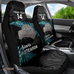 Custom New Zealand Silver Fern Rugby Car Seat Cover Pacific Kia Haka Kiwis With Maori Ta Moko