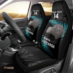 Custom New Zealand Silver Fern Rugby Car Seat Cover Pacific Kia Haka Kiwis With Maori Ta Moko