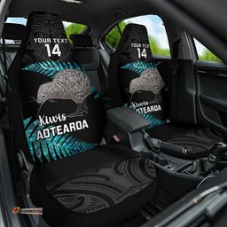 Custom New Zealand Silver Fern Rugby Car Seat Cover Pacific Kia Haka Kiwis With Maori Ta Moko