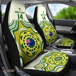 Custom Australia Cricket Car Seat Cover Boxing Day Test Indigenous Art