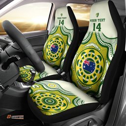 Custom Australia Cricket Car Seat Cover Boxing Day Test Indigenous Art