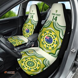 Custom Australia Cricket Car Seat Cover Boxing Day Test Indigenous Art