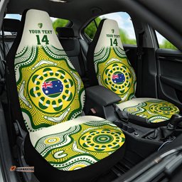 Custom Australia Cricket Car Seat Cover Boxing Day Test Indigenous Art