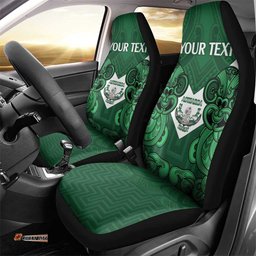 Custom Aotearoa Rugby Car Seat Cover New Zealand Maori Kete Poutama Pattern