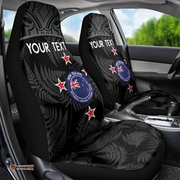 Custom New Zealand Silver Fern Football Car Seat Cover Summer 2025 Olympic Go Aotearoa