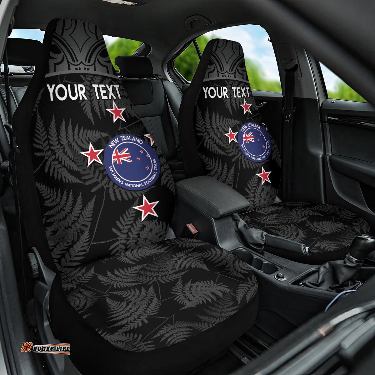Custom New Zealand Silver Fern Football Car Seat Cover Summer 2025 Olympic Go Aotearoa