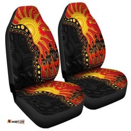 Australia Indigenous Dot Painting Inspired By The Aboriginal Flag Car Seat Covers